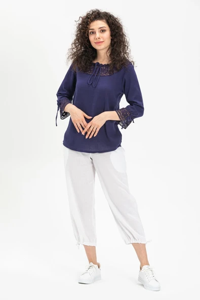 Zehra Şile Bezi Yazlık Bluz Mor Mor 2XL Mor ürün görseli