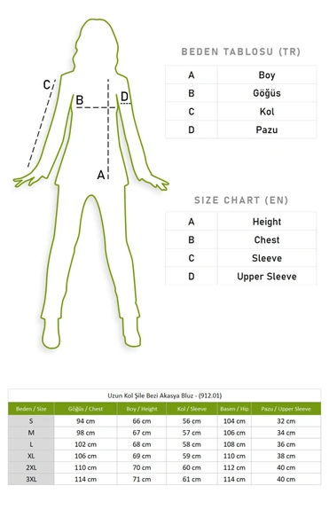 Uzun Kol Şile Bezi Akasya Yazlık Bluz Gri Gri L Taş - Resim 8