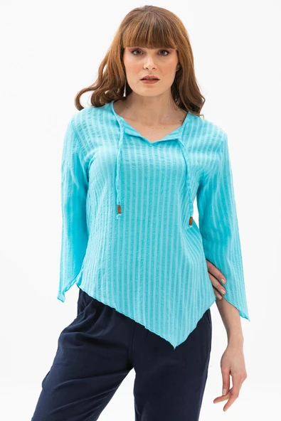 Truvakar Kol Şile Bezi Rodos Yazlık Bluz Turkuaz Trkz L Turkuaz ürün görseli