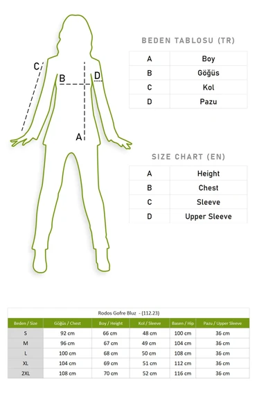 Truvakar Kol Şile Bezi Rodos Yazlık Bluz Turkuaz Trkz XL Turkuaz - Resim 4