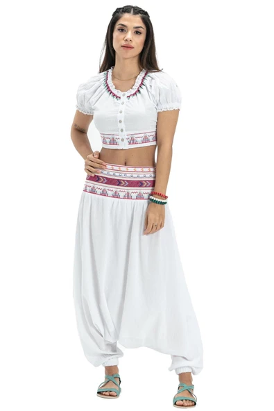 Kısa Kol Şile Bezi Latin Yazlık Büstiyer Beyaz Byz XL Beyaz - Resim 6