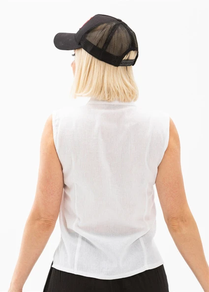 Kolsuz Şile Bezi Arzu Yazlık Bluz Beyaz Byz 2XL Beyaz - Resim 2