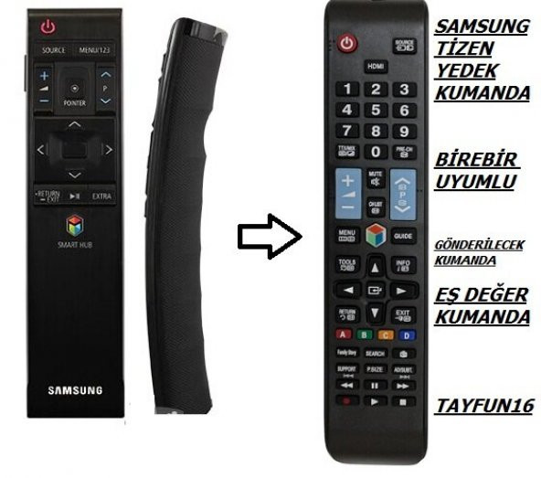 SAMSUNG AKILLI KUMANDA BN59-01220D  TİZEN  J SERİSİ YEDEK Kumanda