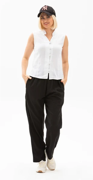 Kolsuz Şile Bezi Arzu Yazlık Bluz Beyaz Byz M Beyaz ürün görseli