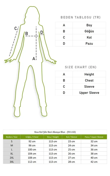 Kısa Kol Şile Bezi Akasya Yazlık Bluz Kot Mavi Ktmv M Kot Mavi - Resim 5