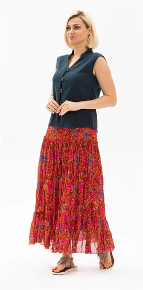 Kolsuz Şile Bezi Arzu Yazlık Bluz Petrol Ptrl M Petrol - 2