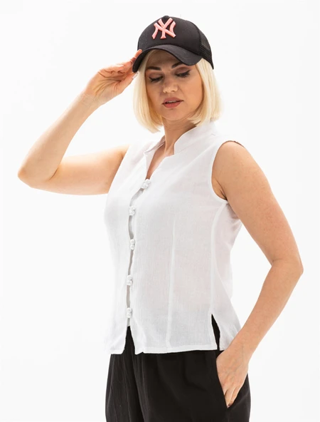 Kolsuz Şile Bezi Arzu Yazlık Bluz Beyaz Byz XL Beyaz - 3