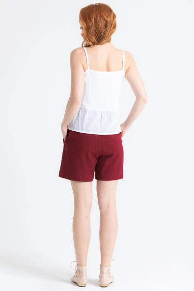 Askılı Şile Bezi Bihter Nakışlı Yazlık Bluz Beyaz Byz - Resim 2