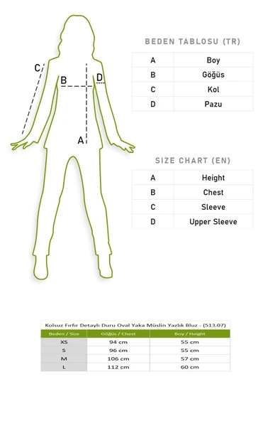 Kolsuz Fırfır Detaylı Duru Oval Yaka Müslin Yazlık Bluz Turuncu Trnc XS Turuncu - Resim 7