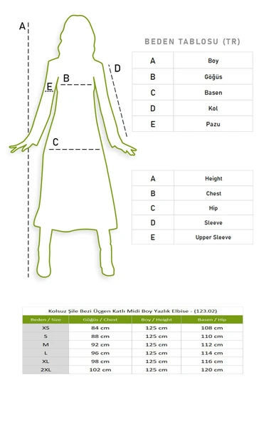 Kolsuz Şile Bezi Üçgen Katlı Midi Boy Yazlık Elbise Petrol Ptrl XL Petrol - Resim 7