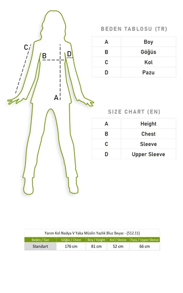 Yarım Kol Nadya V Yaka Müslin Yazlık Bluz Kırmızı Krmz - Resim 6