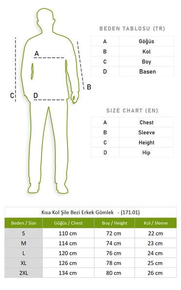 Kısa Kol Şile Bezi Tek Cepli Erkek Yazlık Gömlek Saks Ekose 3060 M Saks Ekose - Resim 4