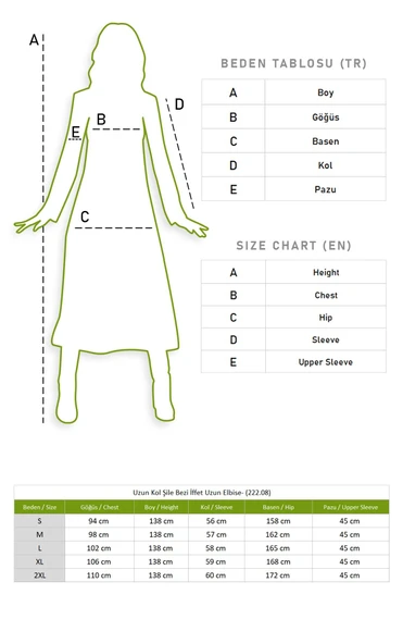 Uzun Kol Şile Bezi İffet Uzun Tesettür Elbise Siyah Syh M Siyah - Resim 4