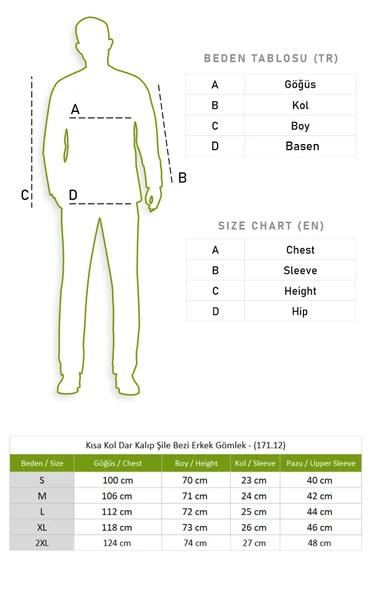Kısa Kol Dar Kalıp Şile Bezi Tek Cepli Erkek Yazlık Gömlek Kırmızı 3051 XL Kırmızı - Resim 4