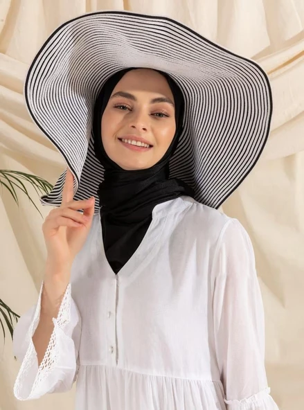 Uzun Kol Vual Şeyma Uzun Yazlık Elbise Beyaz Byz XL Beyaz - Resim 9