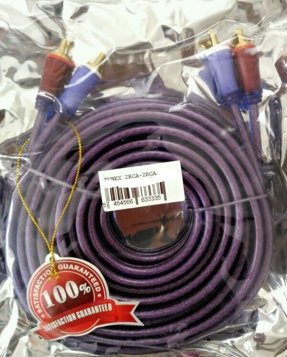 TUNEX ZK-706B 2 RCA + 2 RCA 3 METRE 1.KALİTE ŞEFFAF * KIRMIZI KAB ürün görseli