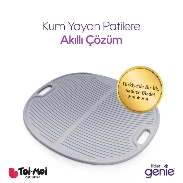 Kolay temizlenen, Taneleri Tutan Kedi Kumu Paspası, Kabartmalı ve Kaymaz Mat - 1