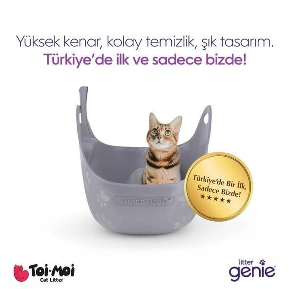 Yüksek Duvarlı Kolay Temizlenen Kedi Kum Kabı, Yumuşak, Esnek ve Taşınabilir Premium Kedi Tuvalet - 1
