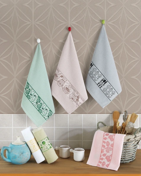 %100 Pamuk 6lı Mutfak Havluları - 6