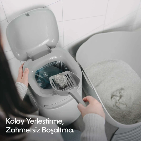 Yeni Nesil Ultra Koku Önleyici Kedi Kumu Çöp Kovası, Hediye Yedek Poşet - 6