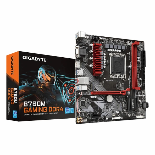 Gigabyte B760M Gaming DDR4 (5333MHz)OC M.2 VGA/HDMI/DP/USB-C PCIe 4.0 1700P mATX Anakart ürün görseli 1