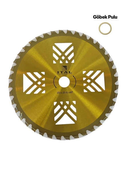 Ital Motorlu Tırpan Daire Testere 40T x 25.4 / 20 x 255mm – Profesyonel Gold Pullu Model ürün görseli