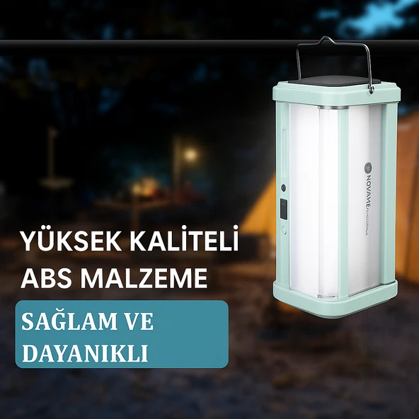 Güneş Enerjili Çok Fonksiyonlu Taşınabilir Kamp Lambası  Su Geçirmez LED Fener - 4