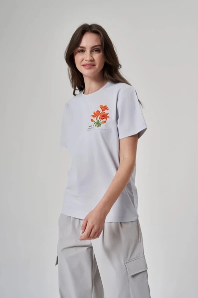 EXUMA KADIN TSHIRT-1522117 -BUZ MAVİSİ - 2