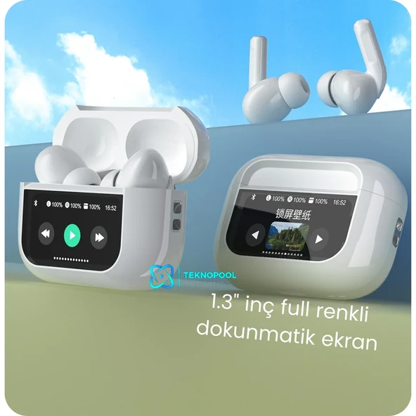 Dokunmatik Ekranlı Air Pro 2+ Anc Bluetooth Kulaklık - Resim 3