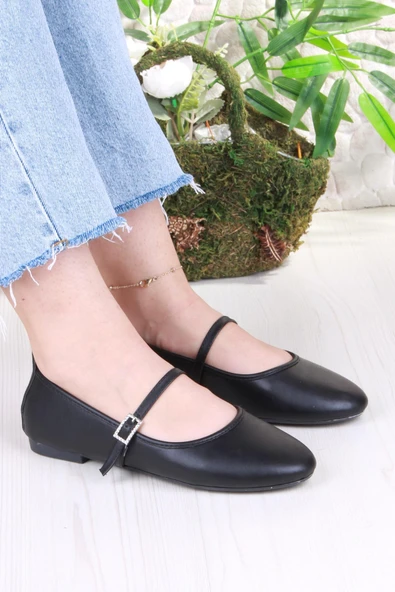 Fort 01-635 Soft Toka Detaylı Şık Ev İş Ofis Rahat Günlük Ayakkabı Kadın Babet ürün görseli