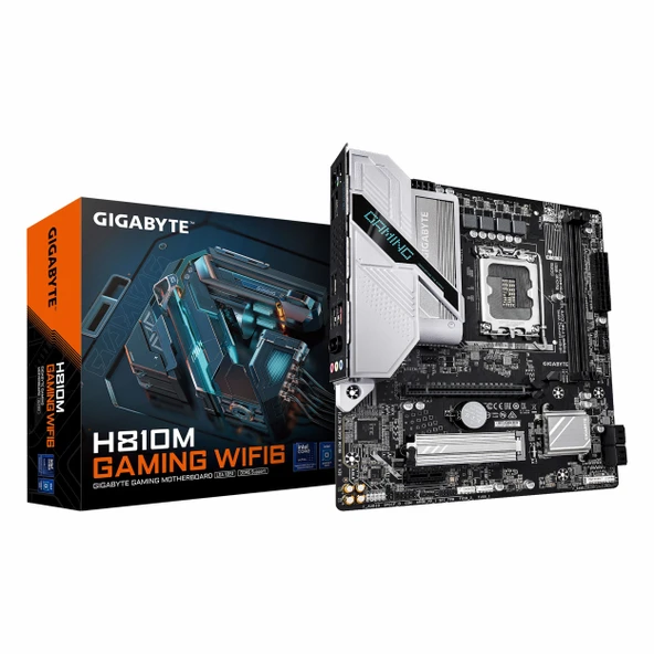 Gigabyte H810M Gaming WiFi6 DDR5 (6400MHz)OC M.2 HDMI/DP PCIe 4.0 1851P mATX Anakart ürün görseli 1