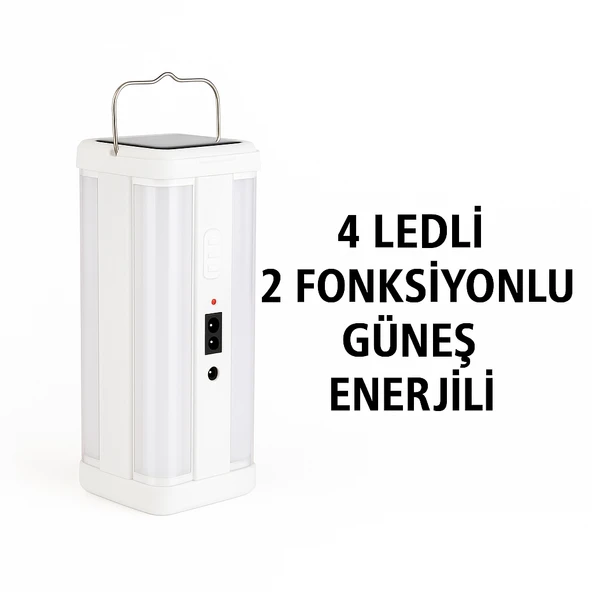 Güneş Enerjili Çok Fonksiyonlu Taşınabilir Kamp Lambası  Su Geçirmez LED Fener - 1