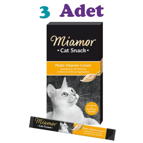 Miamor Multi Vitamin Cream Kedi Ödül Maması 6×15g (3 Adet)