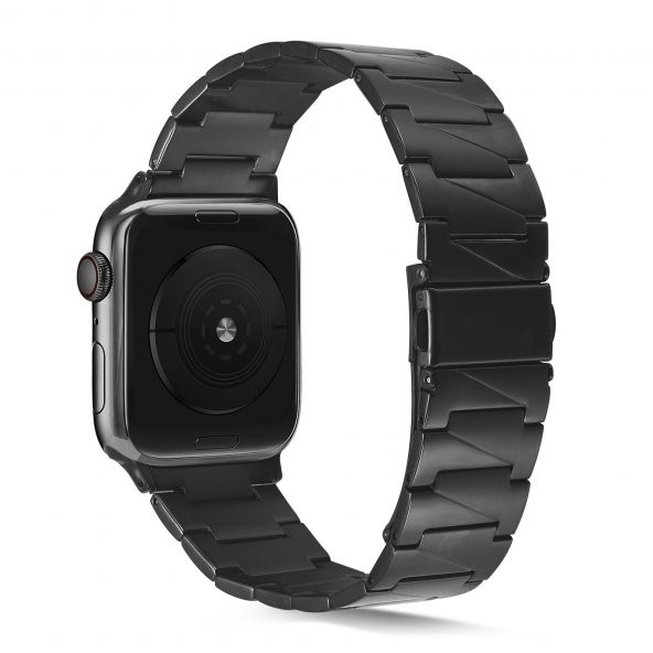 KNY Apple Watch 40 MM İçin Prizma Model KRD-48 Metal Kayış-Kordon Siyah