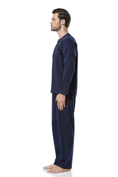 Pierre Cardin Erkek Uzun Kol %100 Pamuk Penye Pijama Takım - 3