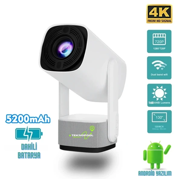 Harvox K2 Power Pro Plus Taşınabilir Powerbanklı Projeksiyon Cihazı ürün görseli