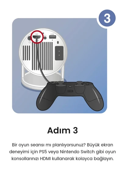 HY 300 Pro Full HD 130"İnç Yansıtma Android Taşınabilir Projeksiyon Cihazı - 4