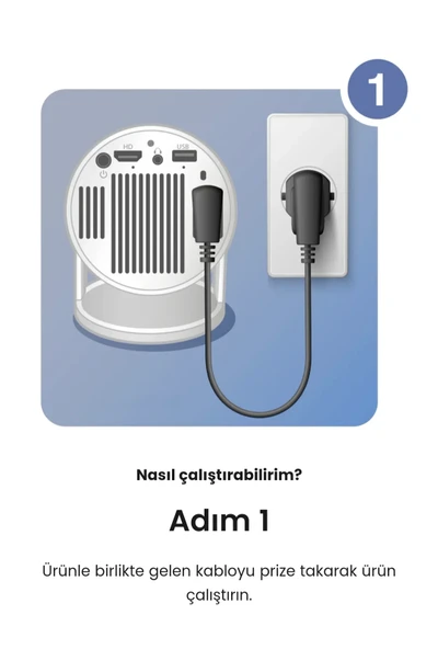 HY 300 Pro Full HD 130"İnç Yansıtma Android Taşınabilir Projeksiyon Cihazı - 2