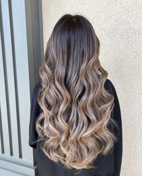 HairPim Wavy (0.8 Gr) Kestane Ombreli Bej Kumral 50 Adet 60 Cm Yeni Nesil Kaynak Saç HP390