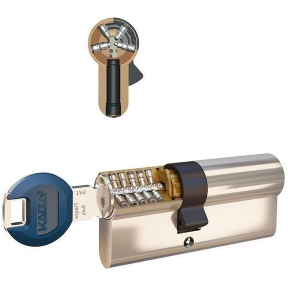 Kaba Expert+  çelik takviyeli anahtarı kopyalanamaz kapı göbeği İKİLİ SET ürün görseli