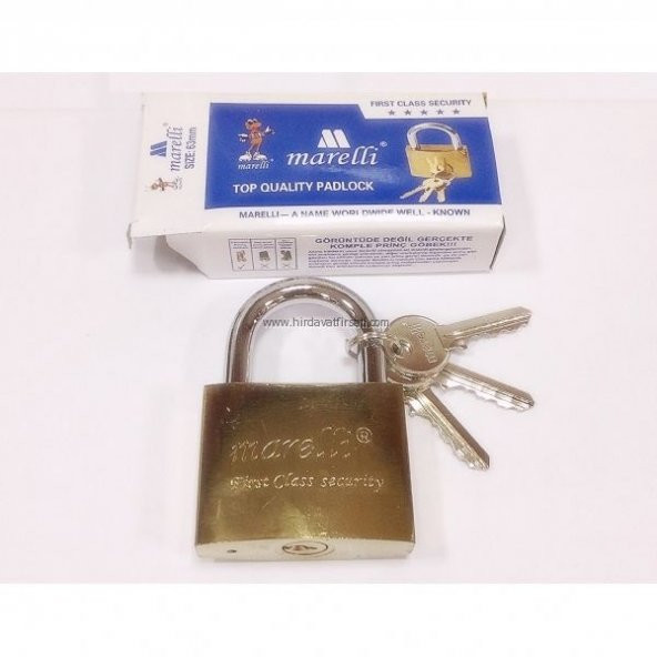 Marelli titanyum kaplı sarı asma kilit 50 mm