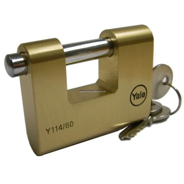 Yale 80 mm oval kayar pimli milli prinç sarı asma kilit - 2
