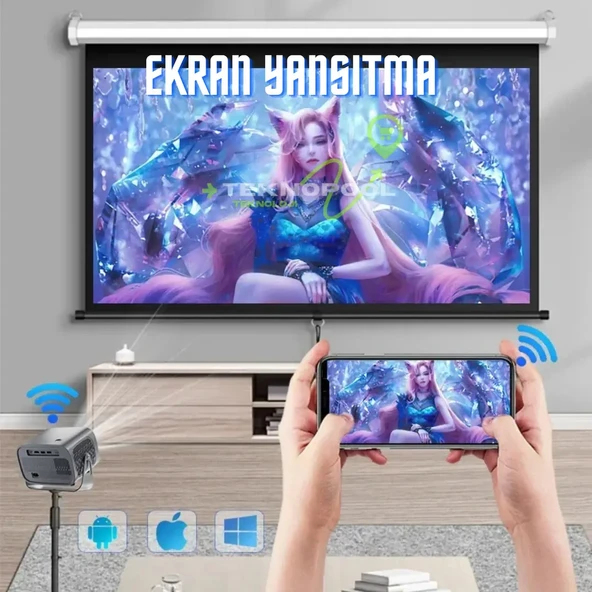 HX Apollo A1 Full HD 200 İnch Yansıtma Android Taşınabilir Projeksiyon Cihazı - 5