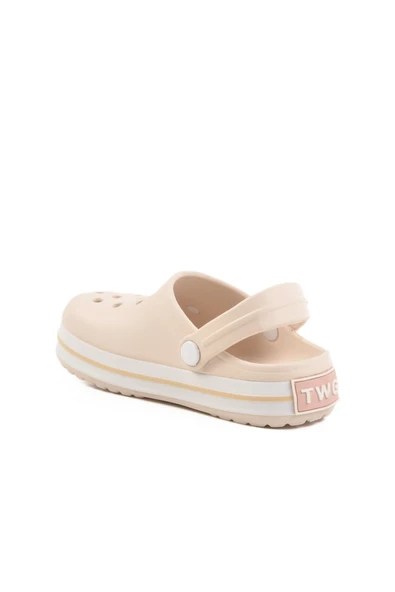 Ayakmod Ekru Eva Hafif Unisex Çocuk Sabo Terlik 214 F - Resim 4