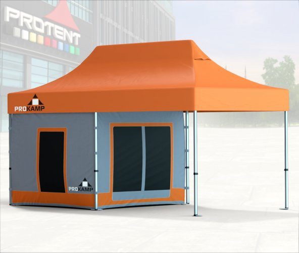 Kamp Avcı Çadırı Verandalı 3x6 Outdoor Katlanır Tente Çardak Gölgelik Off Road Gazebo Çadır 3x6m - 2