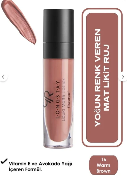 Golden Rose Longstay Liquid Matte Lipstick No:16 ürün görseli