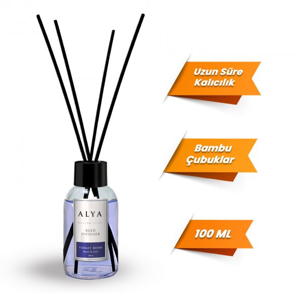 Alya Bambu Çubuklu Oda Kokusu Violet Bomb 100 ml x 2 Adet - 3