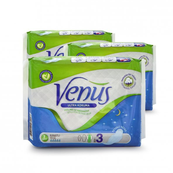 VENÜS HİJYENİK PED GECE 21 ADET (3 PAKET) - 2