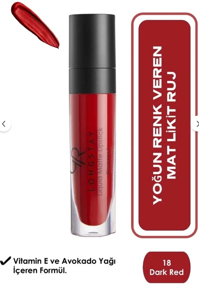 Golden Rose Longstay Liquid Matte Lipstick No:18 ürün görseli 1