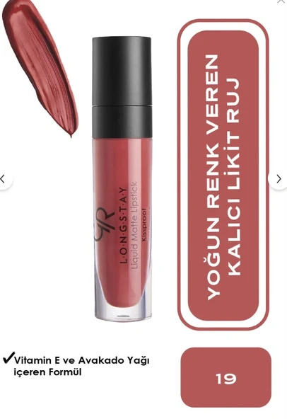 Golden Rose Longstay Liquid Matte Lipstick No:19 - 1